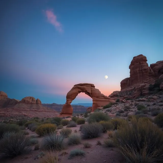 Desert Arch at Twilight